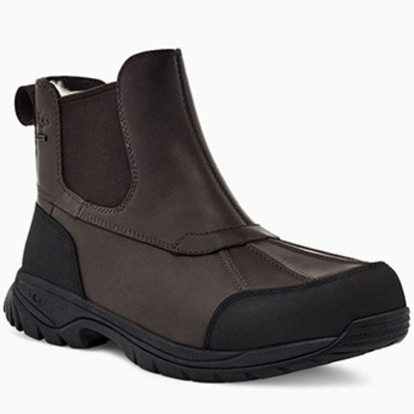 UGG Butte Chelsea Mens Waterproof Leather Wool Insulated Winter Boots Brown 11.5 main image 5